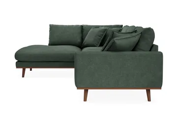 Copenhagen Premium 4-personers Venstrevendt L-formet Dyb Chaiselongsofa i Stoff - Grön - Møbler - Sofaer - Sofaer med sjeselong - 4 seters sofa med divan