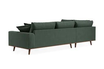 Copenhagen Premium 4-personers Venstrevendt L-formet Dyb Chaiselongsofa i Stoff - Grön - Møbler - Sofaer - Sofaer med sjeselong - 4 seters sofa med divan