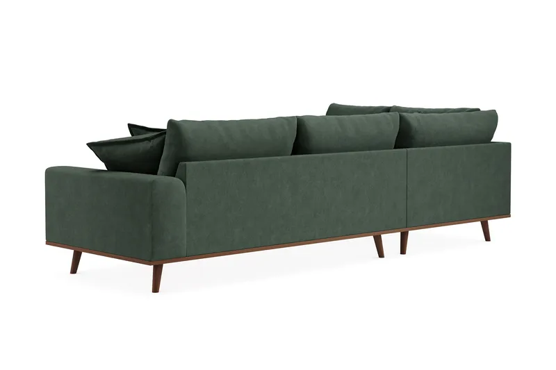 Copenhagen Premium 4-personers Venstrevendt L-formet Dyb Chaiselongsofa i Stoff - Grön - Møbler - Sofaer - Sofaer med sjeselong - 4 seters sofa med divan