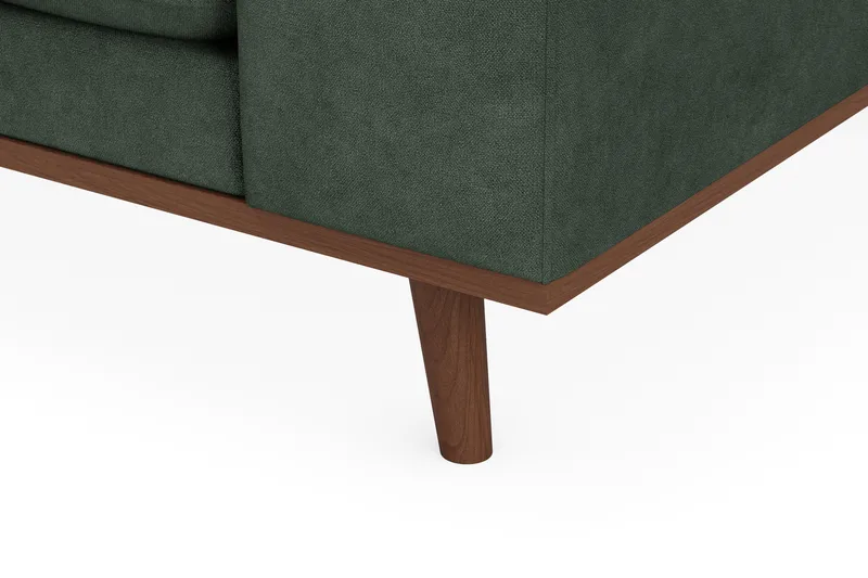 Copenhagen Premium 4-personers Venstrevendt L-formet Dyb Chaiselongsofa i Stoff - Grön - Møbler - Sofaer - Sofaer med sjeselong - 4 seters sofa med divan