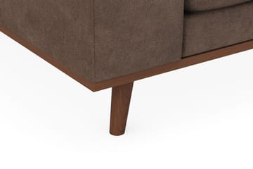Copenhagen Premium 4-personers Højrevendt L-formet Dyb Chaiselongsofa i Stoff - Mørkebrun - Møbler - Sofaer - Sofaer med sjeselong - 4 seters sofa med divan