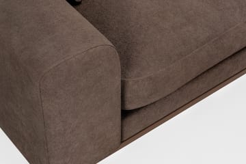 Copenhagen Premium 4-personers Højrevendt L-formet Dyb Chaiselongsofa i Stoff - Mørkebrun - Møbler - Sofaer - Sofaer med sjeselong - 4 seters sofa med divan