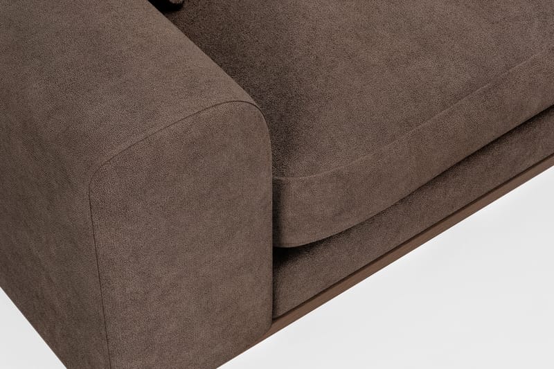 Copenhagen Premium 4-personers Højrevendt L-formet Dyb Chaiselongsofa i Stoff - Mørkebrun - Møbler - Sofaer - Sofaer med sjeselong - 4 seters sofa med divan