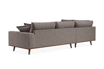 Copenhagen Premium 4-personers Venstrevendt L-formet Dyb Chaiselongsofa i Stoff - Brun - Møbler - Sofaer - Sofaer med sjeselong - 4 seters sofa med divan