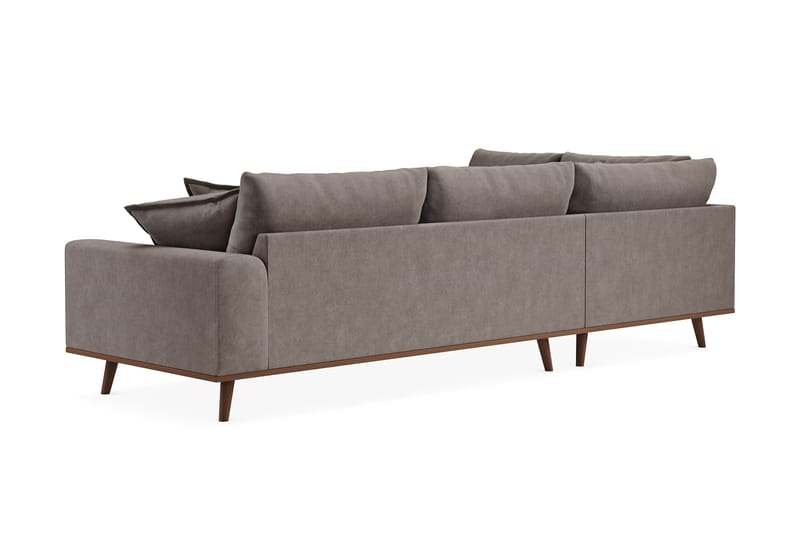 Copenhagen Premium 4-personers Venstrevendt L-formet Dyb Chaiselongsofa i Stoff - Brun - Møbler - Sofaer - Sofaer med sjeselong - 4 seters sofa med divan