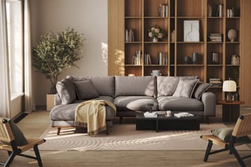 Copenhagen Premium 4-personers Venstrevendt L-formet Dyb Chaiselongsofa i Stoff - Brun - Møbler - Sofaer - Sofaer med sjeselong - 4 seters sofa med divan