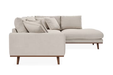 Copenhagen Premium 4-personers Højrevendt L-formet Dyb Chaiselongsofa i Stoff - Beige - Møbler - Sofaer - Sofaer med sjeselong - 4 seters sofa med divan
