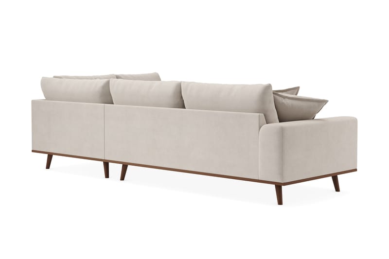 Copenhagen Premium 4-personers Højrevendt L-formet Dyb Chaiselongsofa i Stoff - Beige - Møbler - Sofaer - Sofaer med sjeselong - 4 seters sofa med divan