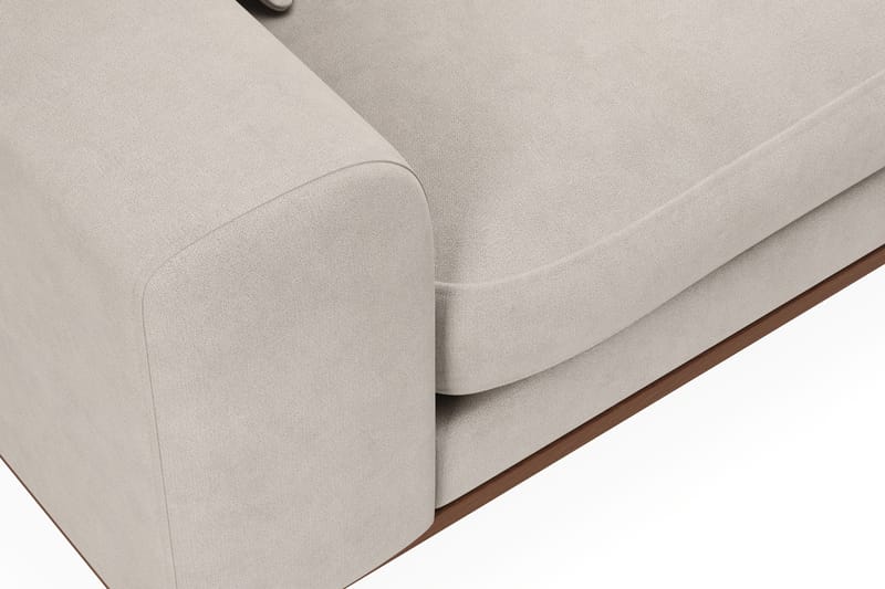 Copenhagen Premium 4-personers Højrevendt L-formet Dyb Chaiselongsofa i Stoff - Beige - Møbler - Sofaer - Sofaer med sjeselong - 4 seters sofa med divan