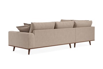 Copenhagen Premium 4-personers Venstrevendt L-formet Dyb Chaiselongsofa i Stoff - Lyse brun - Møbler - Sofaer - Sofaer med sjeselong - 4 seters sofa med divan