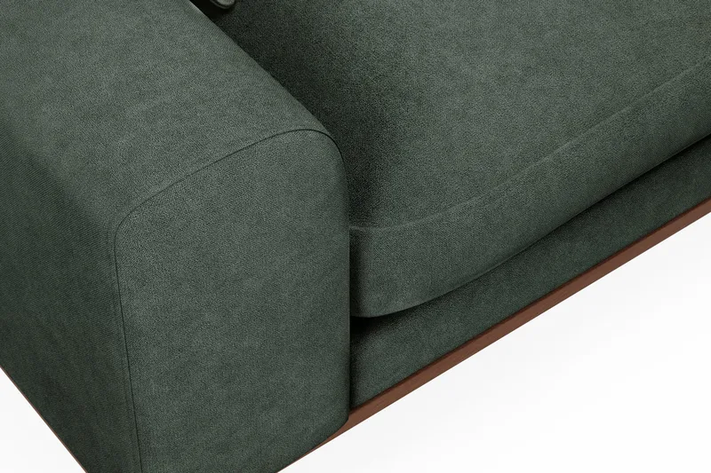 Copenhagen Premium 4-personers Højrevendt L-formet Dyb Chaiselongsofa i Stoff - Grön - Møbler - Sofaer - Sofaer med sjeselong - 4 seters sofa med divan
