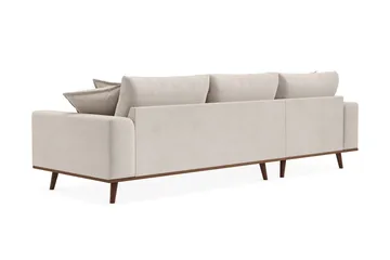 Copenhagen Premium 4-personers Venstrevendt L-formet Dyb Divansofa i Stoff - Beige - Møbler - Sofaer - Sofaer med sjeselong - 3 seters sofa med divan