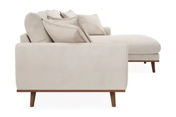 Copenhagen Premium 4-personers Højrevendt L-formet Dyb Divansofa i Stoff - Beige - Møbler - Sofaer - Sofaer med sjeselong - 3 seters sofa med divan