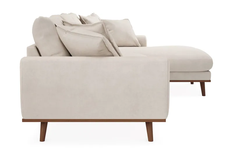 Copenhagen Premium 4-personers Højrevendt L-formet Dyb Divansofa i Stoff - Beige - Møbler - Sofaer - Sofaer med sjeselong - 3 seters sofa med divan