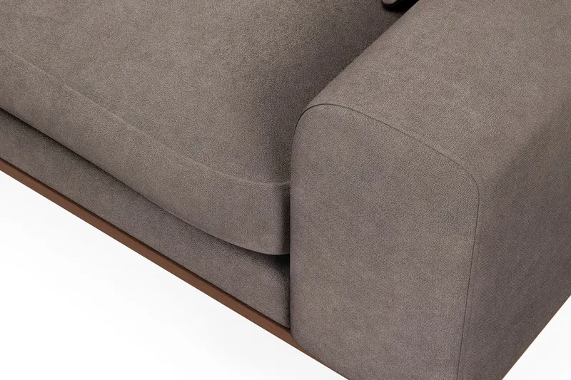 Copenhagen Premium 4-personers Venstrevendt L-formet Dyb Chaiselongsofa i Stoff - Brun - Møbler - Sofaer - Sofaer med sjeselong - 4 seters sofa med divan