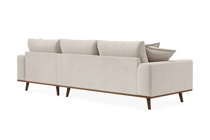 Copenhagen Premium 4-personers Højrevendt L-formet Dyb Divansofa i Stoff - Beige - Møbler - Sofaer - Sofaer med sjeselong - 3 seters sofa med divan