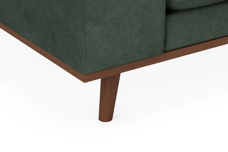 Copenhagen Premium 4-personers Højrevendt L-formet Dyb Chaiselongsofa i Stoff - Grön - Møbler - Sofaer - Sofaer med sjeselong - 4 seters sofa med divan