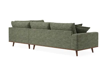 Copenhagen Premium 4-personers Højrevendt L-formet Dyb Chaiselongsofa i Chenille - Grøn - Møbler - Sofaer - Sofaer med sjeselong - 4 seters sofa med divan