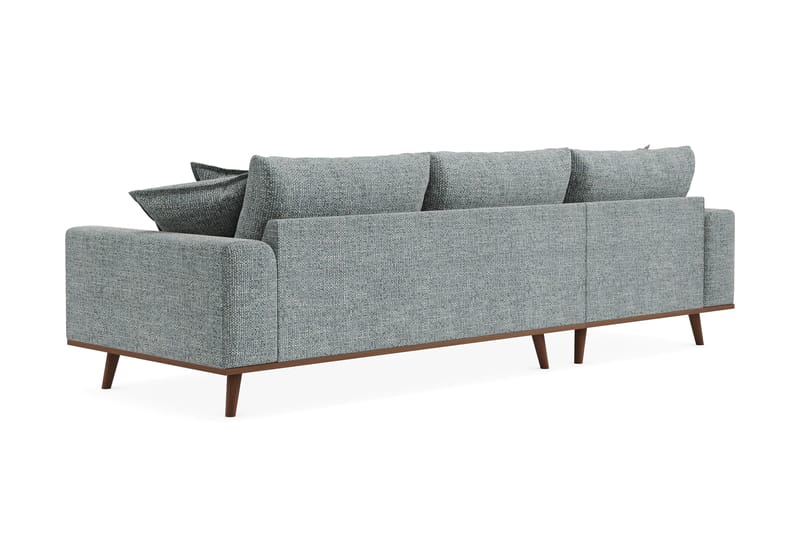 Copenhagen Premium 4-personers Venstrevendt L-formet Dyb Divansofa i Chenille - Grå/blå - Møbler - Sofaer - Sofaer med sjeselong - 4 seters sofa med divan
