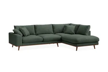 Copenhagen Premium 4-personers Højrevendt L-formet Dyb Chaiselongsofa i Stoff - Grön - Møbler - Sofaer - Sofaer med sjeselong - 4 seters sofa med divan