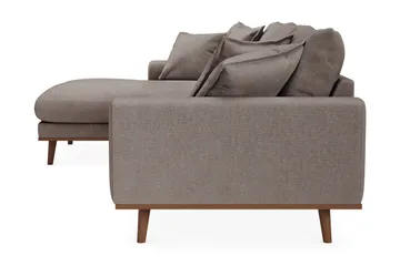 Copenhagen Premium 4-personers Venstrevendt L-formet Dyb Divansofa i Stoff - Brun - Møbler - Sofaer - Sofaer med sjeselong - 3 seters sofa med divan