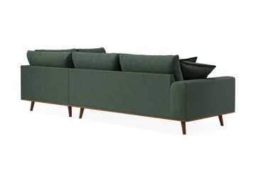 Copenhagen Premium 4-personers Højrevendt L-formet Dyb Chaiselongsofa i Stoff - Grön - Møbler - Sofaer - Sofaer med sjeselong - 4 seters sofa med divan