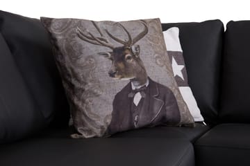 Crazy 3-seters Høyrevendt L-formet Sjeselongsofa i Kunstlær - Svart - Møbler - Sofaer - Sofaer med sjeselong - 2 seters sofa med divan