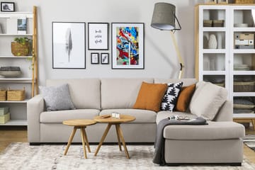 Crazy 3-seters Høyrevendt L-formet Sjeselongsofa i Stoff - Beige - Møbler - Sofaer - Sofaer med sjeselong