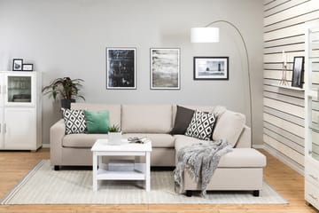Crazy 3-seters Høyrevendt L-formet Sjeselongsofa i Stoff - Beige - Møbler - Sofaer - Sofaer med sjeselong