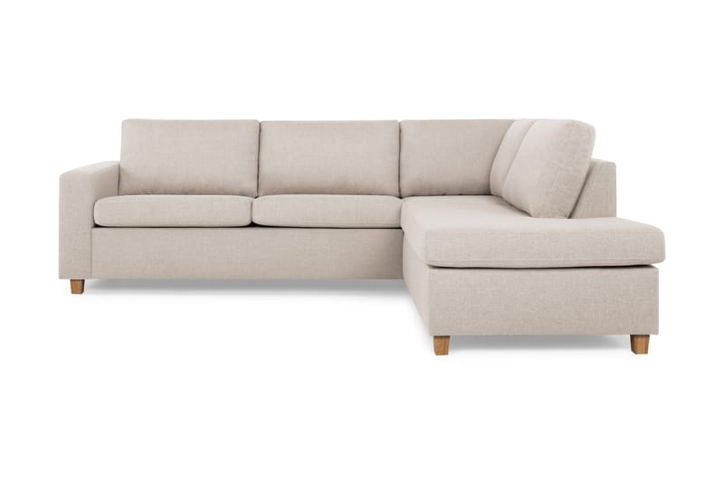 Crazy 3-seters Høyrevendt L-formet Sjeselongsofa i Stoff - Beige - Møbler - Sofaer - Sofaer med sjeselong