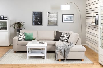 Crazy 3-seters Høyrevendt L-formet Sjeselongsofa i Stoff - Beige - Møbler - Sofaer - Sofaer med sjeselong