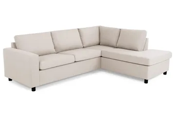 Crazy 3-seters Høyrevendt L-formet Sjeselongsofa i Stoff - Beige - Møbler - Sofaer - Sofaer med sjeselong - 3 seters sofa med divan