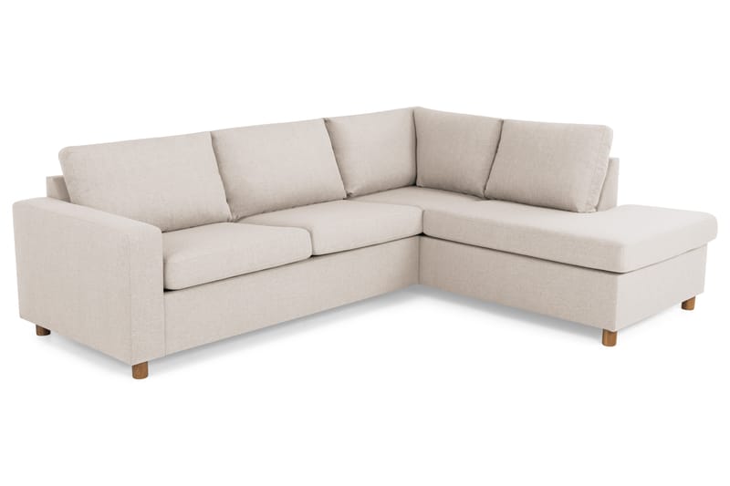 Crazy 3-seters Høyrevendt L-formet Sjeselongsofa i Stoff - Beige - Møbler - Sofaer - Sofaer med sjeselong