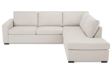 Crazy 3-seters Høyrevendt L-formet Sjeselongsofa i Stoff - Beige - Møbler - Sofaer - Sofaer med sjeselong - 3 seters sofa med divan