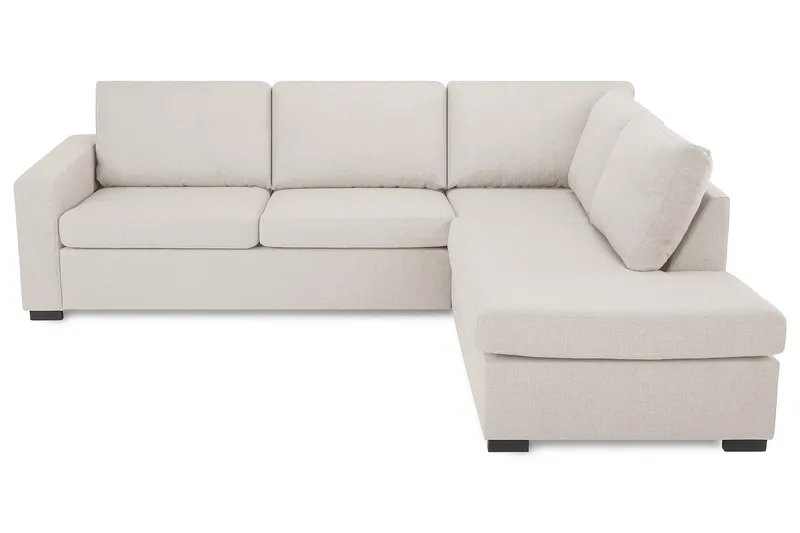 Crazy 3-seters Høyrevendt L-formet Sjeselongsofa i Stoff - Beige - Møbler - Sofaer - Sofaer med sjeselong - 3 seters sofa med divan
