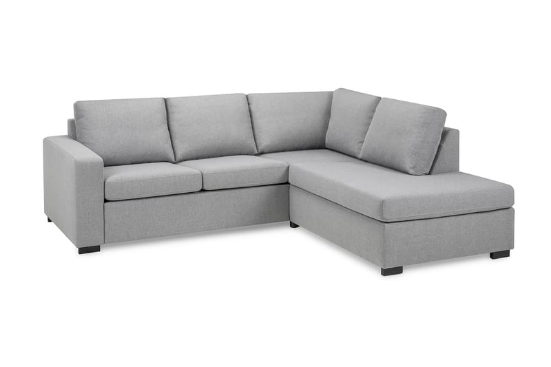 Crazy 3-seters Høyrevendt L-formet Sjeselongsofa i Stoff - Grå - Møbler - Sofaer - Sofaer med sjeselong - 2 seters sofa med divan
