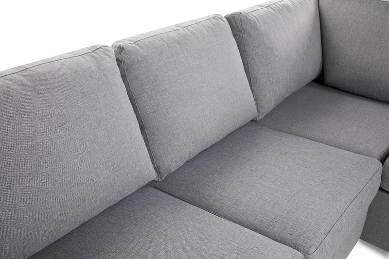 Crazy 3-seters Høyrevendt L-formet Sjeselongsofa i Stoff - Grå - Møbler - Sofaer - Sofaer med sjeselong - 2 seters sofa med divan