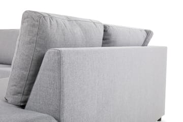 Crazy 3-seters Høyrevendt L-formet Sjeselongsofa i Stoff - Grå - Møbler - Sofaer - Sofaer med sjeselong - 2 seters sofa med divan