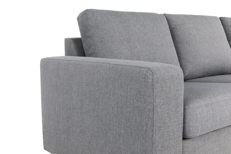 Crazy 3-seters Høyrevendt L-formet Sjeselongsofa i Stoff - Grå - Møbler - Sofaer - Sofaer med sjeselong - 2 seters sofa med divan