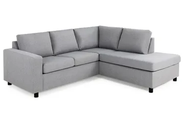 Crazy 3-seters Høyrevendt L-formet Sjeselongsofa i Stoff - Grå - Møbler - Sofaer - Sofaer med sjeselong - 2 seters sofa med divan