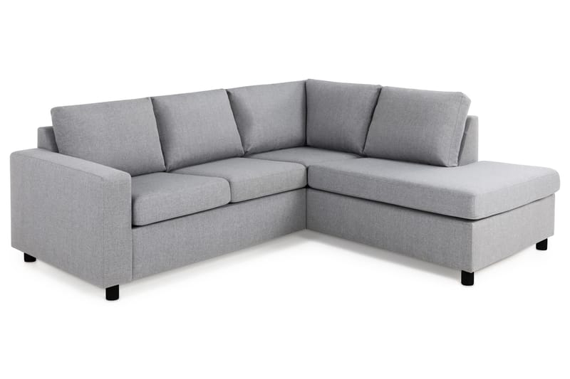 Crazy 3-seters Høyrevendt L-formet Sjeselongsofa i Stoff - Grå - Møbler - Sofaer - Sofaer med sjeselong - 2 seters sofa med divan