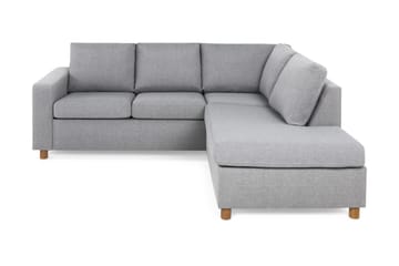 Crazy 3-seters Høyrevendt L-formet Sjeselongsofa i Stoff - Grå - Møbler - Sofaer - Sofaer med sjeselong - 2 seters sofa med divan