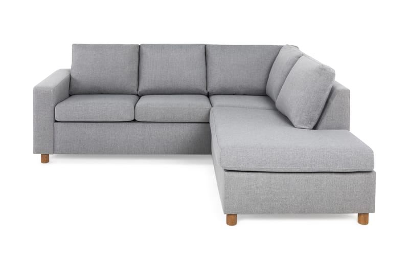 Crazy 3-seters Høyrevendt L-formet Sjeselongsofa i Stoff - Grå - Møbler - Sofaer - Sofaer med sjeselong - 2 seters sofa med divan
