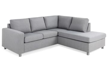 Crazy 3-seters Høyrevendt L-formet Sjeselongsofa i Stoff - Grå - Møbler - Sofaer - Sofaer med sjeselong - 2 seters sofa med divan