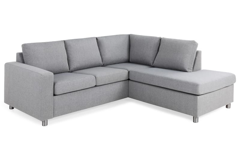 Crazy 3-seters Høyrevendt L-formet Sjeselongsofa i Stoff - Grå - Møbler - Sofaer - Sofaer med sjeselong - 2 seters sofa med divan