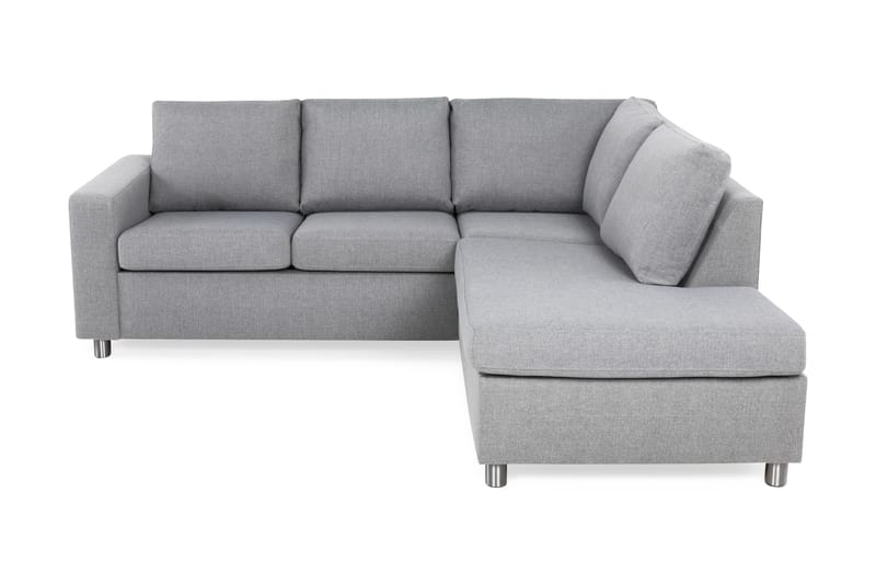 Crazy 3-seters Høyrevendt L-formet Sjeselongsofa i Stoff - Grå - Møbler - Sofaer - Sofaer med sjeselong - 2 seters sofa med divan
