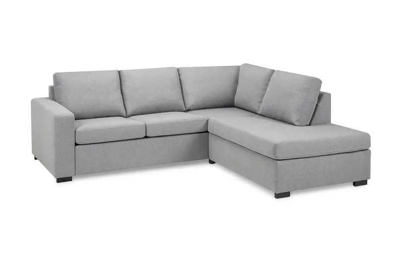 Crazy 3-seters Høyrevendt L-formet Sjeselongsofa i Stoff - Grå - Møbler - Sofaer - Sofaer med sjeselong - 2 seters sofa med divan