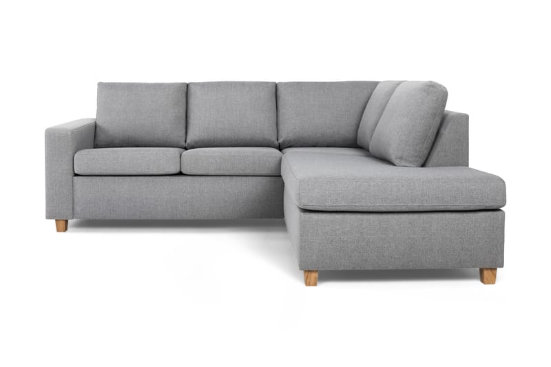Crazy 3-seters Høyrevendt L-formet Sjeselongsofa i Stoff - Grå - Møbler - Sofaer - Sofaer med sjeselong - 2 seters sofa med divan