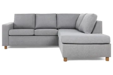Crazy 3-seters Høyrevendt L-formet Sjeselongsofa i Stoff - Grå - Møbler - Sofaer - Sofaer med sjeselong - 2 seters sofa med divan