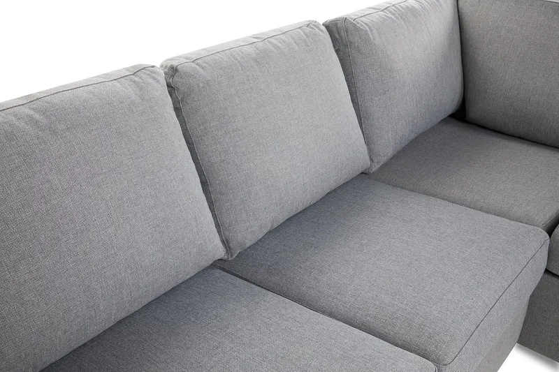 Crazy 3-seters Høyrevendt L-formet Sjeselongsofa i Stoff - Grå - Møbler - Sofaer - Sofaer med sjeselong - 2 seters sofa med divan